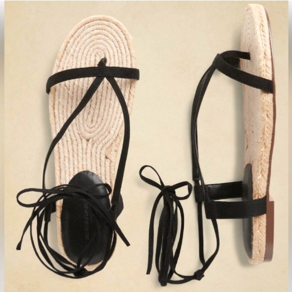 BANANA REPUBLIC Black Strap Espadrilles NWT - Picture 2 of 4